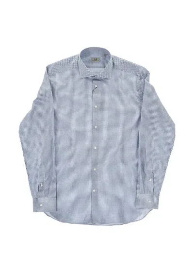 Corneliani Gingham-check Cotton Shirt In Blue