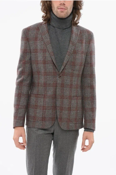 Corneliani Glen Plaid Motif Blazer With Patch Chest Pocket