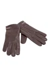 Corneliani Leather Gloves In Brown