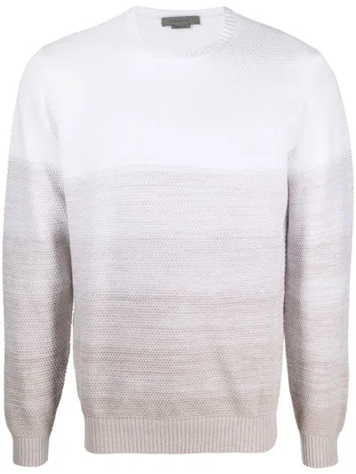 Corneliani Gradient-effect Knitted Jumper In White