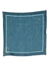 Corneliani Logo-print Linen Handkerchief In Blau