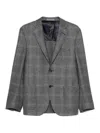 Corneliani Tailored Checkered Grey Blazer With Notch Lapels In Gray