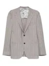Corneliani Gray Pinstripe Jacket In Brown