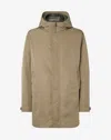 Corneliani Green Technical Fabric Caban Coat In Brown