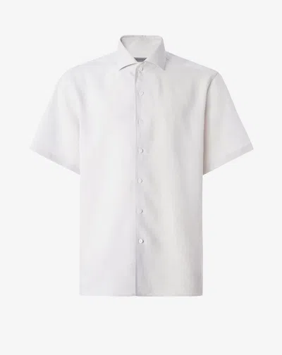 Corneliani Grey Chambray Linen Shirt In Multi