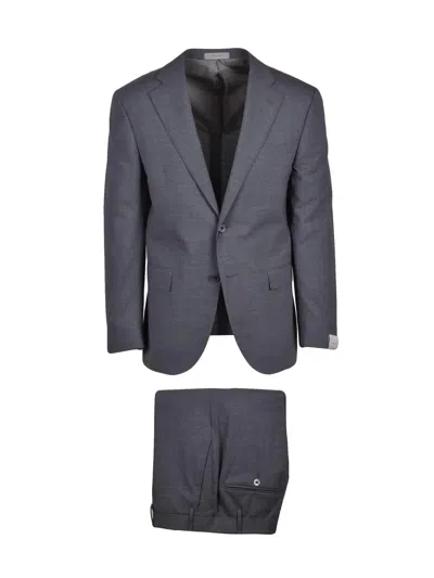 Corneliani Grey Cupro Men Suit In Gray