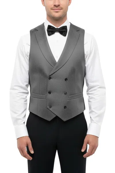 Corneliani Grey Double Breasted Waistcoat In Gray