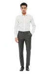 Corneliani Grey Flat Front Pants In White