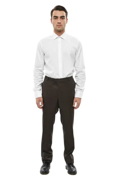 Corneliani Grey Flat Front Trousers In Gray