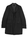 Corneliani Tailored Grey Coat With Structured Lapel In Black