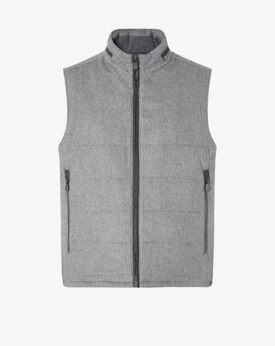 Corneliani Grey Micropatterned Silk And Cashmere Waistcoat In Gray