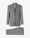 Corneliani Grey Micropatterned Stretch Wool Suit In Gray