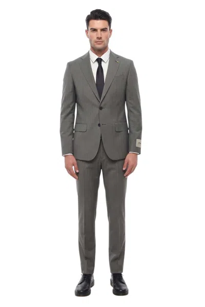 Corneliani Grey Notched Lapel Suit In Gray