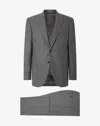 Corneliani Grey Overcheck Wool Flannel And Cashmere Suit In Gray