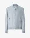 Corneliani Grey Patterned Wool Twill Bomber Jacket In Neutral