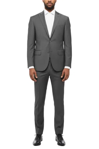 Corneliani Grey Peaked Lapel Suit In Gray