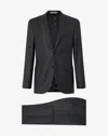 Corneliani Grey Pin Striped Wool Twill Suit In Gray