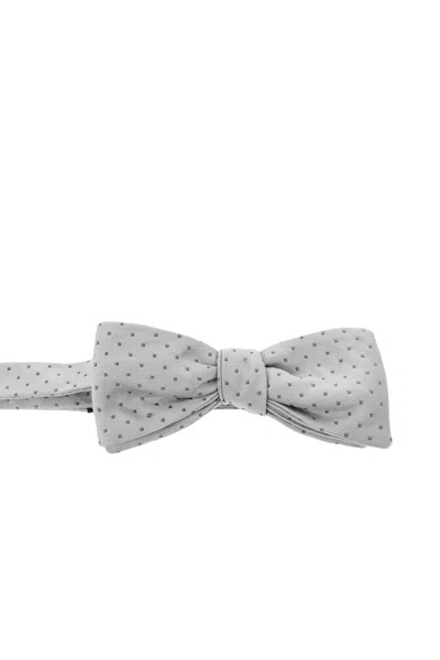 Corneliani Grey Polka Dot Bow Tie In Gray