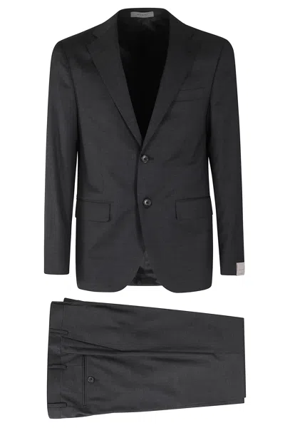 Corneliani Grey Prince Of Wales Check Wool Suit In Gray
