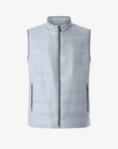 Corneliani Grey Reversible Padded Waistcoat In Blue