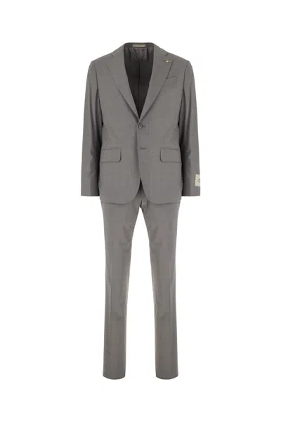 Corneliani Grey Stretch Wool Suit In Grigio Melange