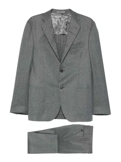 Corneliani Grey Suit In Wool In Gray