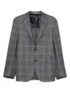 Corneliani Tailored Checkered Grey Blazer With Notch Lapels In Gray