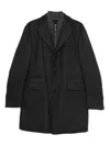 Corneliani Tailored Grey Coat With Structured Lapel In Black
