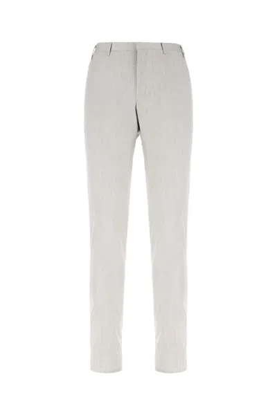 Corneliani Grey Wool Blend Pants In Grigio