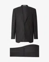 Corneliani Grey Wool Flannel And Cashmere Suit In Black