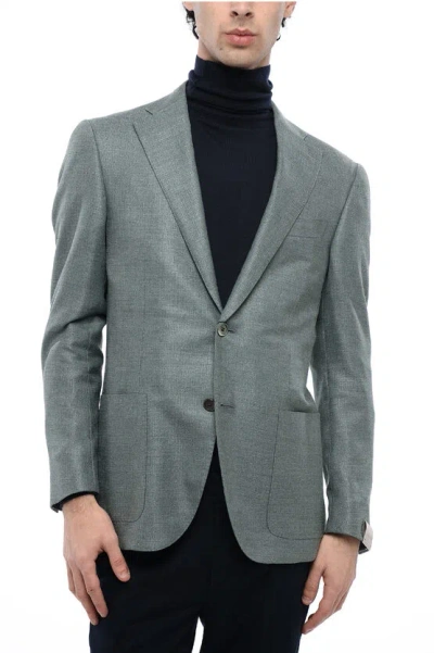 CORNELIANI Half-lined Silk Blend Blazer with Patch Pockets