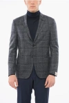 Corneliani Half-lined Wool Single Breasted Blazer With Patch Pockets In Blue