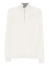 Corneliani Half-zip Cashmere Sweater In White
