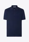 Corneliani Half-zip Polo T-shirt In Blue