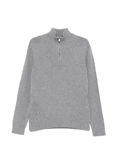 Corneliani Half-zip Sweater In Gray
