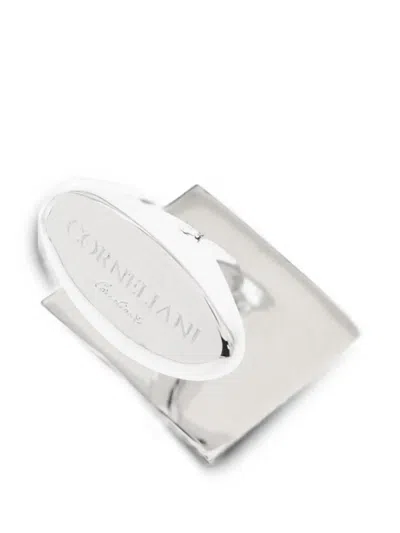 Corneliani Hematite And Crystal Cufflinks In Multi