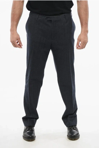 CORNELIANI HERRINGBONE ACADEMY WOOL BLEND PANTS