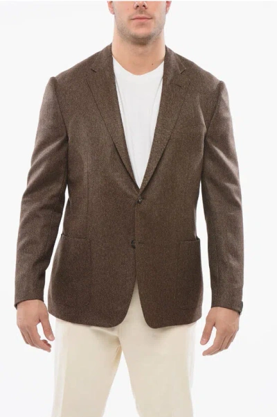 Corneliani Herringbone Motif Blazer With Patch Pocket