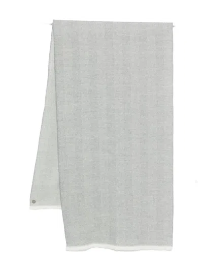 Corneliani Herringbone Scarf In White