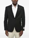 Corneliani Herringbone Single-breasted Blazer In Black