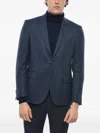 Corneliani Herringbone Single-breasted Blazer In Blue
