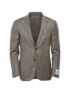Corneliani Herringbone Single-breasted Blazer In Gray
