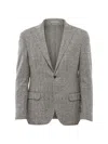 Corneliani Herringbone Single-breasted Blazer In Gray
