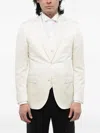 Corneliani Herringbone Single-breasted Blazer In White