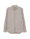 Corneliani Herringbone-pattern Long-sleeve Shirt In Multi