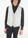 Corneliani Herringbone-pattern Silk Waistcoat In Grey