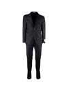 Corneliani Herringbone-pattern Single-breasted Suit In Black