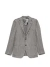 Corneliani Herringbone-patterned Blazer In Gray