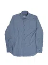 Corneliani Herringbone-patterned French-collar Shirt In Blue