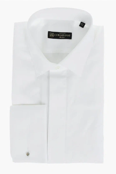 Corneliani Hidden Buttoning Cotton Shirt In White